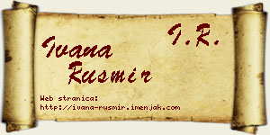 Ivana Rusmir vizit kartica